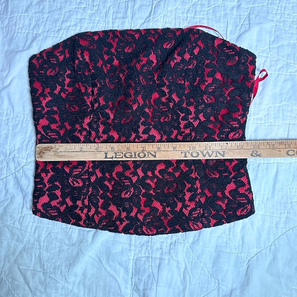 Pinky and me corset zipper red and black lace - Picture 2 of 7